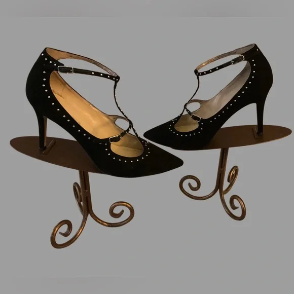 Marc Fisher Elegant Black Fabric Studded Women's Shoes - Picture 2 of 7